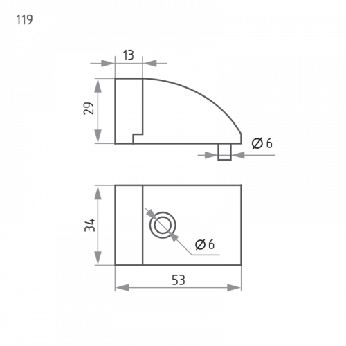 Ограничитель дверной напольный НОРА-М 119 золото